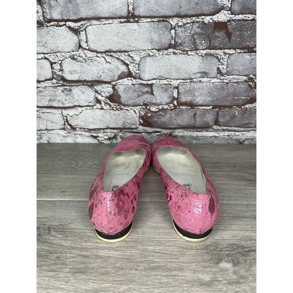 Osvaldo Pericoli Pink Leather Spots VTG Designer Ballet Flats Women 7M US/37.5EU - Picture 4 of 16
